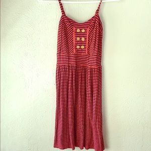 Coral and navy sundress